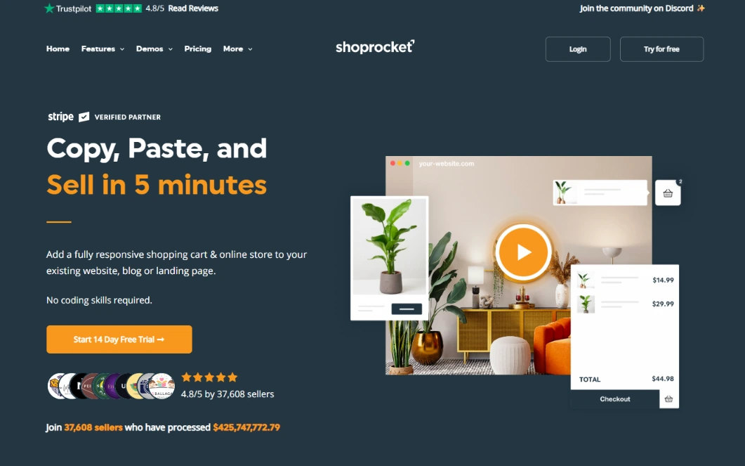 Shoprocket screenshot